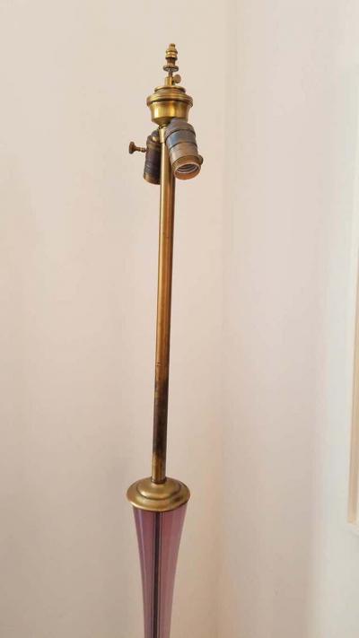 Vintage Murano Amethyst Glass Tall Lamp