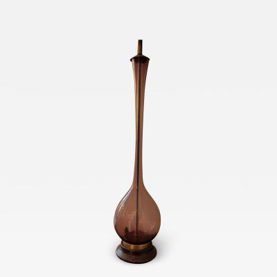Vintage Murano Amethyst Glass Tall Lamp
