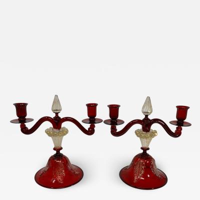 Vintage Murano Glass Candelabras