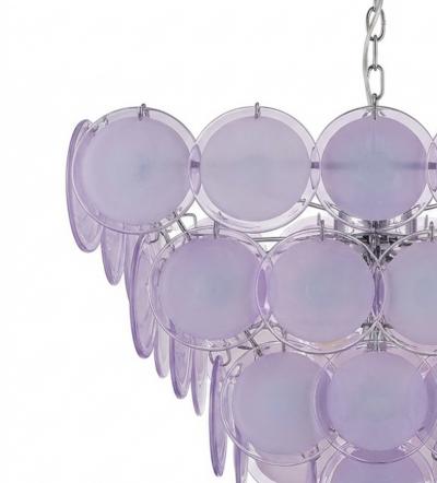Vintage Murano Glass Disc Chandelier in Lavender 1970s