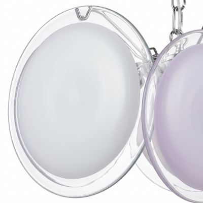 Vintage Murano Glass Disc Chandelier in Lavender 1970s