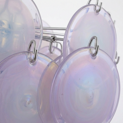 Vintage Murano Glass Disc Chandelier in Lavender 1970s