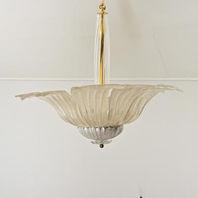 Vintage Murano Glass Palmette Suspension Light