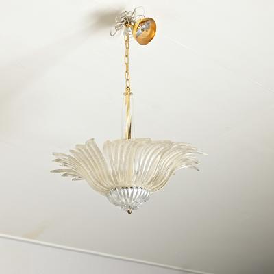 Vintage Murano Glass Palmette Suspension Light