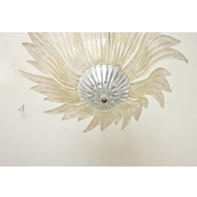 Vintage Murano Glass Palmette Suspension Light