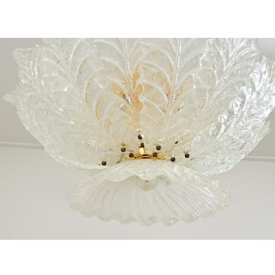 Vintage Murano Glass Palmette Suspension Light