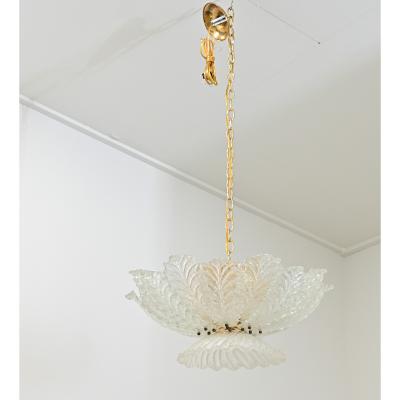 Vintage Murano Glass Palmette Suspension Light