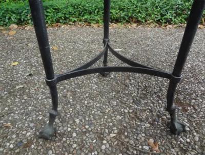 Vintage Neoclassical Style Bronze Table with Travertine Top