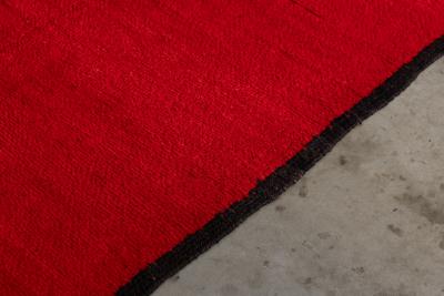 Vintage North African Low Pile Wool Rug Circa 1970