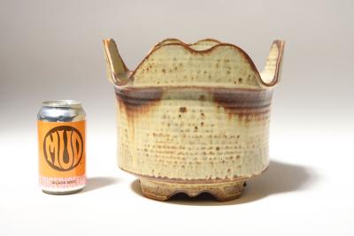 Vintage Ochre Studio Pottery Square Planter by Deanna Nichols