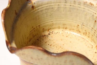 Vintage Ochre Studio Pottery Square Planter by Deanna Nichols