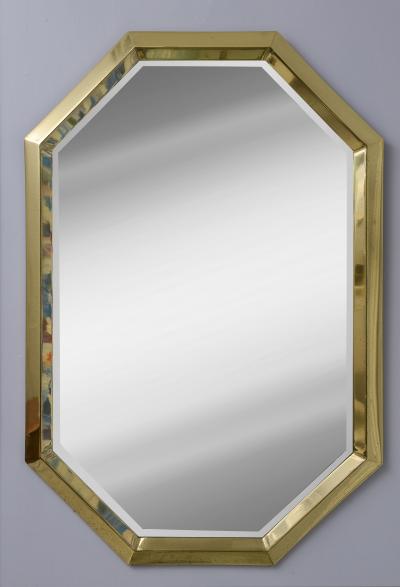 Vintage Octagonal Brass Mirror