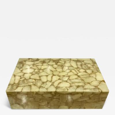 Vintage Onyx And Resin Rectangular Coffee Table Can be Lit from Within