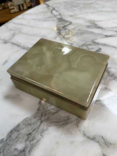 Vintage Onyx Stone Trinket or Jewelry Box