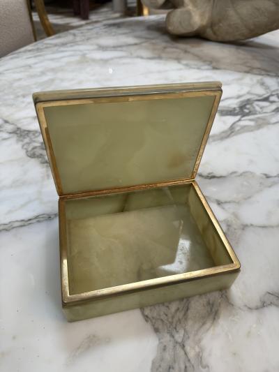 Vintage Onyx Stone Trinket or Jewelry Box