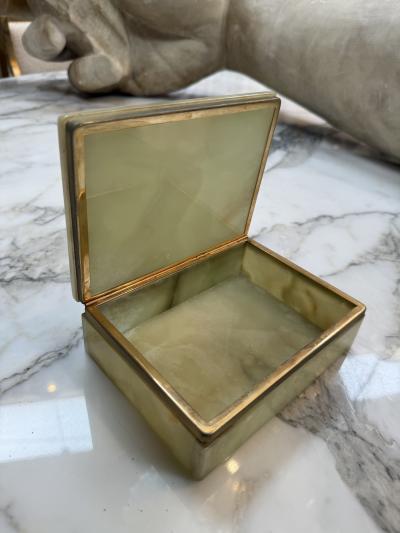 Vintage Onyx Stone Trinket or Jewelry Box