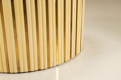 Vintage Oval Dining Table with Glass Top Italy 1970s