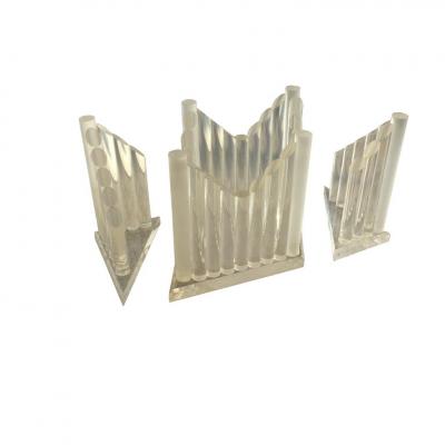 Vintage Oval Glass and Lucite Table