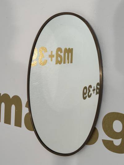 Vintage Oval Italian Wall Mirror 1960s