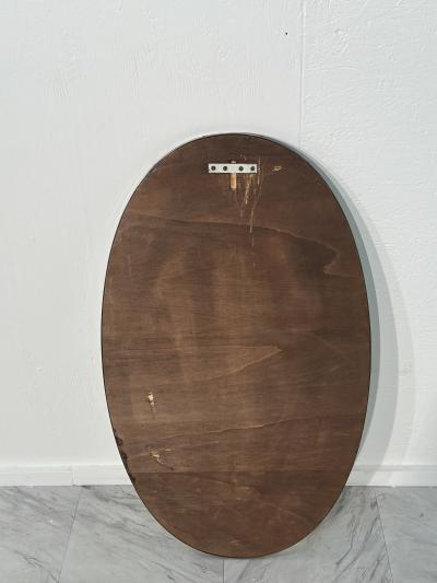 Vintage Oval Italian Wall Mirror 1960s