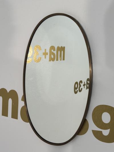 Vintage Oval Italian Wall Mirror 1960s