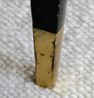 Vintage Oval Lacquered Vanity Dressing Table or Desk with a Leather Panel