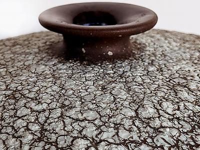 Vintage Overscale Organic Raku Studio Pottery Vase with Textures 1980s