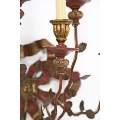 Vintage Painted Giltwood Bow Sconces A Pair