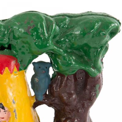 Vintage Painted Mechanical Scout Camp Coin Bank