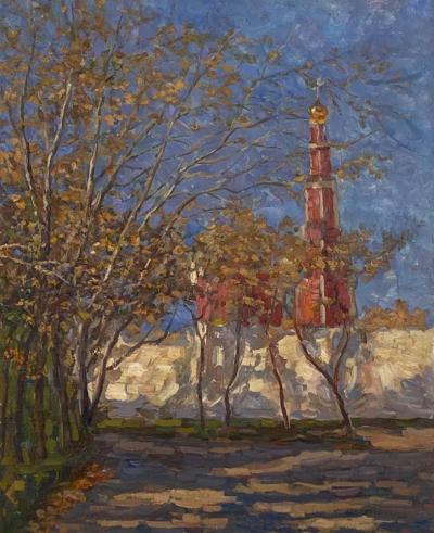 Vintage Painting of Novodevichy Monastery signed Sergey 1994 