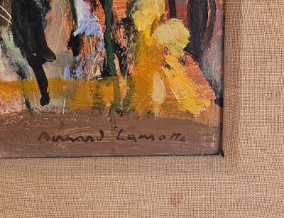 Vintage Painting of Park Scene by Bernard Lamotte