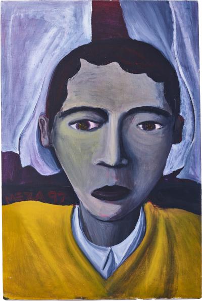 Vintage Painting of a Sad Boy