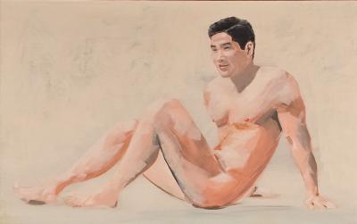 Vintage Painting of an Asian Man circa 1980