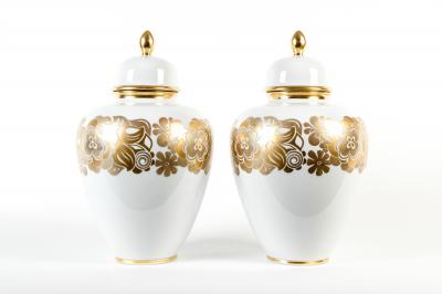 Vintage Pair European Covered Urn 