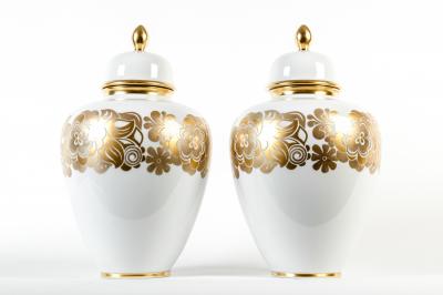Vintage Pair European Covered Urn 