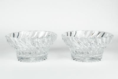 Vintage Pair Heavy Cut Crystal Bowl