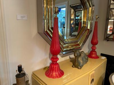 Vintage Pair Of Murano Glass Lamps
