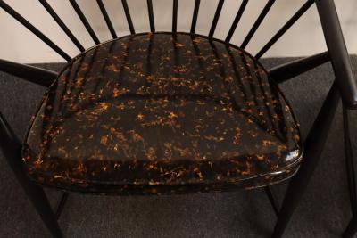 Vintage Pair Swedish Ebonized Beechwood Sunfeather Lounge Chairs by Sonna Rosen