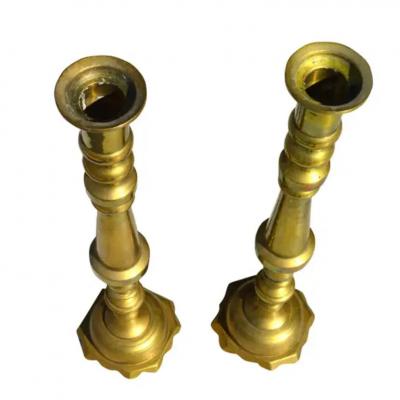 Vintage Pair of 23 Brass Candle Holders