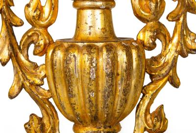 Vintage Pair of Carved Giltwood Table Lamps