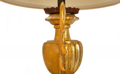 Vintage Pair of Carved Giltwood Table Lamps