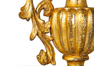 Vintage Pair of Carved Giltwood Table Lamps