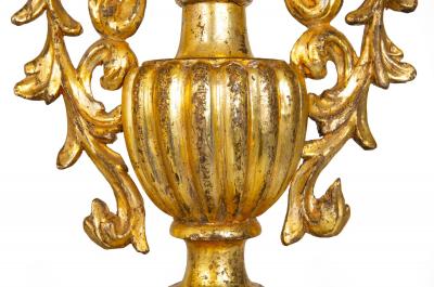 Vintage Pair of Carved Giltwood Table Lamps