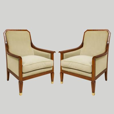 Vintage Pair of French Rosewood Lounge Chairs