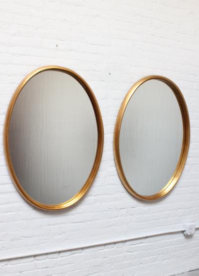 Vintage Pair of Labarge Oval Giltwood Wall Mirrors