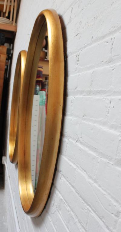 Vintage Pair of Labarge Oval Giltwood Wall Mirrors