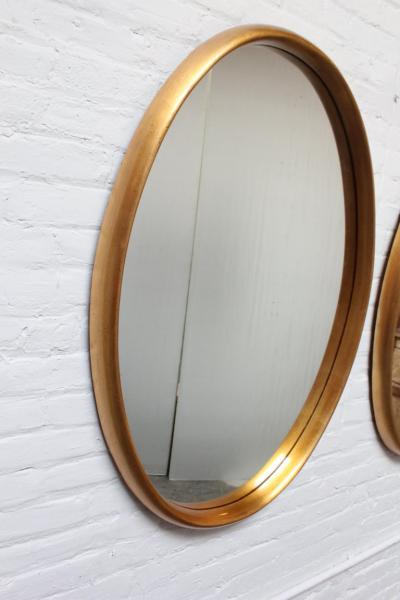 Vintage Pair of Labarge Oval Giltwood Wall Mirrors