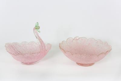 Vintage Pair of Murano Glass Tableware Center Pieces