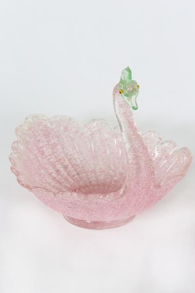 Vintage Pair of Murano Glass Tableware Center Pieces