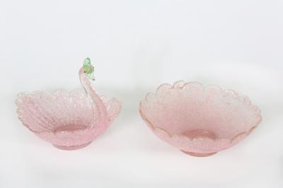 Vintage Pair of Murano Glass Tableware Center Pieces